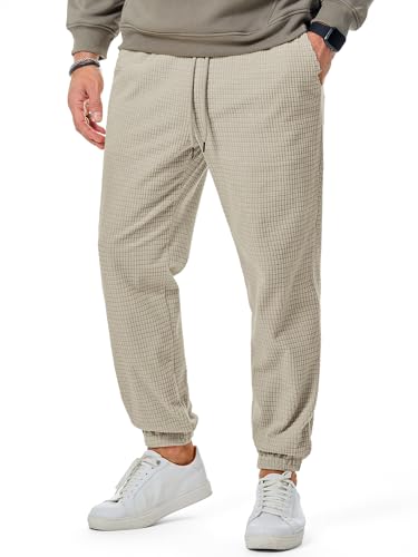 Elegancity Hosen Herren Freizeithose Warme Corduroy Hosen Herren Regular Fit Outdoor Jogginghose Haremshose mit Elastischem Kordelzug Bund und Taschen Weiß XL von Elegancity