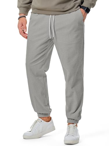 Elegancity Hosen Herren Winter Freizeithose Warme Cord Hosen Herren Regular Fit Outdoor Jogginghose Haremshose mit Elastischem Kordelzug Bund und Taschen Grau XXL von Elegancity