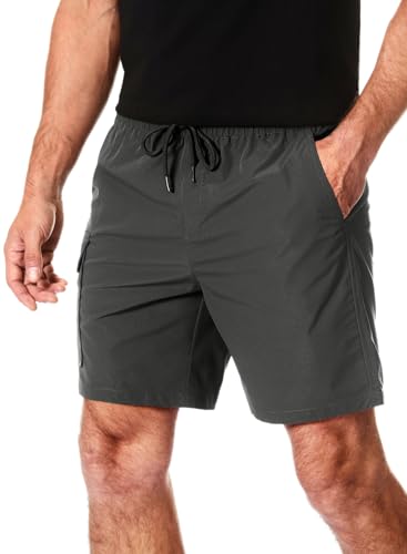 Elegancity Kurze Hosen Herren Bermuda Cargo Shorts Klassischer Schnitt Cargoshorts Sommer Jogginghose Casual Chino Hawaii Freizeithose mit 4 Taschen Dunkel Grau, S von Elegancity