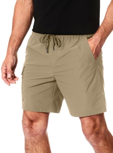 Elegancity Kurze Hosen Herren Bermuda Cargo Shorts Klassischer Schnitt Cargoshorts Sommer Jogginghose Casual Chino Hawaii Freizeithose mit 4 Taschen Bräunen, XXXL von Elegancity