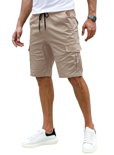 Elegancity Kurze Hosen Herren Hell Khaki Cargo Shorts Sommer Freizeithose Kurze Elastische Taille Chino Shorts Mit 6 Taschen L Elegancity Kurze Hosen Herren Hell Khaki Cargo Shorts Sommer Freizeithose Kurze Elastische Taille Chino Shorts Mit 6 Taschen L von Elegancity