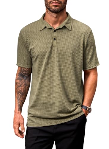 Elegancity Poloshirt Herren T Shirt Herren Kurzarm für Männer Sport Shirts Sommer Polohemd Regular Fit Tshirt Tan X-Large von Elegancity