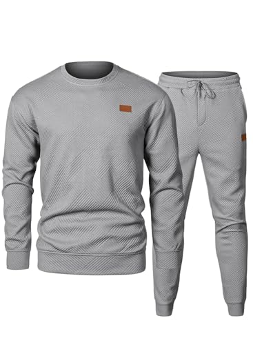 Elegancity Trainingsanzug Herren Set Herren Pullover Sweatshirt und Sporthose Lang 2-Teilige Jogginganzug Sportanzug Herbst Tracksuit,Grau XXL Elegancity Trainingsanzug Herren Set Herren Pullover Sweatshirt und Sporthose Lang 2-Teilige Jogginganzug Sportanzug Herbst Tracksuit,Grau XXL von Elegancity