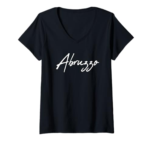 Damen Beautiful Handwritten Font Abruzzo Calligraphy T-Shirt mit V-Ausschnitt Damen Beautiful Handwritten Font Abruzzo Calligraphy T-Shirt mit V-Ausschnitt von Elegant Feminine Abruzzo Designs