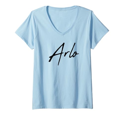 Damen Beautiful Handwritten Font Arlo Calligraphy T-Shirt mit V-Ausschnitt Damen Beautiful Handwritten Font Arlo Calligraphy T-Shirt mit V-Ausschnitt von Elegant Feminine Arlo Designs
