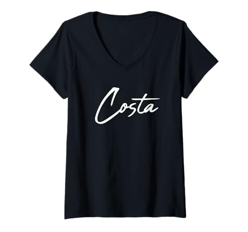 Damen Beautiful Handwritten Font Costa Calligraphy T-Shirt mit V-Ausschnitt Damen Beautiful Handwritten Font Costa Calligraphy T-Shirt mit V-Ausschnitt von Elegant Feminine Costa Designs