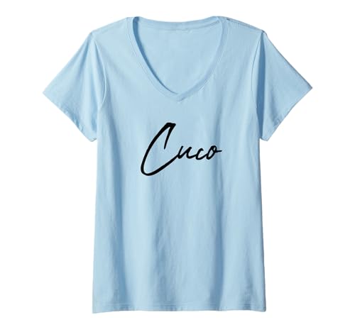 Damen Beautiful Handwritten Font Cuco Calligraphy T-Shirt mit V-Ausschnitt Damen Beautiful Handwritten Font Cuco Calligraphy T-Shirt mit V-Ausschnitt von Elegant Feminine Cuco Designs
