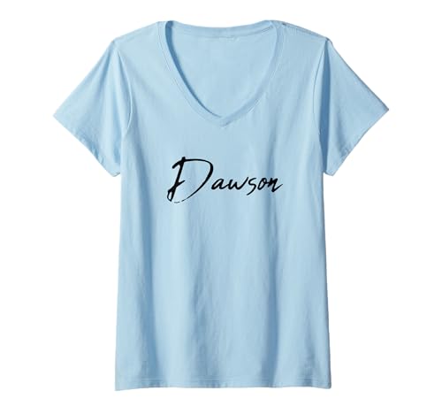 Damen Beautiful Handwritten Font Dawson Calligraphy T-Shirt mit V-Ausschnitt Damen Beautiful Handwritten Font Dawson Calligraphy T-Shirt mit V-Ausschnitt von Elegant Feminine Dawson Designs