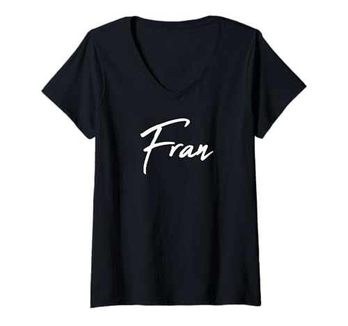 Damen Beautiful Handwritten Font Fran Calligraphy T-Shirt mit V-Ausschnitt Damen Beautiful Handwritten Font Fran Calligraphy T-Shirt mit V-Ausschnitt von Elegant Feminine Fran Designs