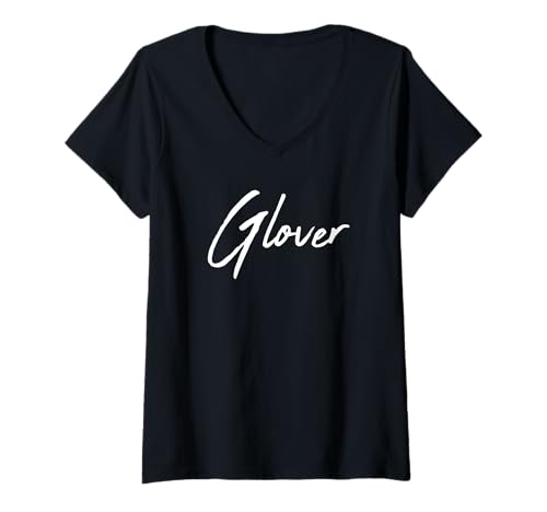 Damen Beautiful Handwritten Font Glover Calligraphy T-Shirt mit V-Ausschnitt Damen Beautiful Handwritten Font Glover Calligraphy T-Shirt mit V-Ausschnitt von Elegant Feminine Glover Designs