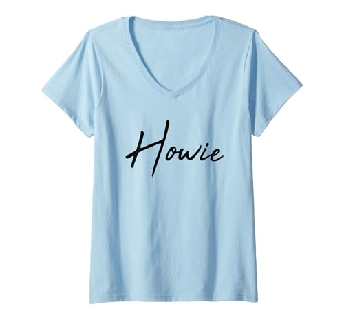 Damen Beautiful Handwritten Font Howie Calligraphy T-Shirt mit V-Ausschnitt Damen Beautiful Handwritten Font Howie Calligraphy T-Shirt mit V-Ausschnitt von Elegant Feminine Howie Designs