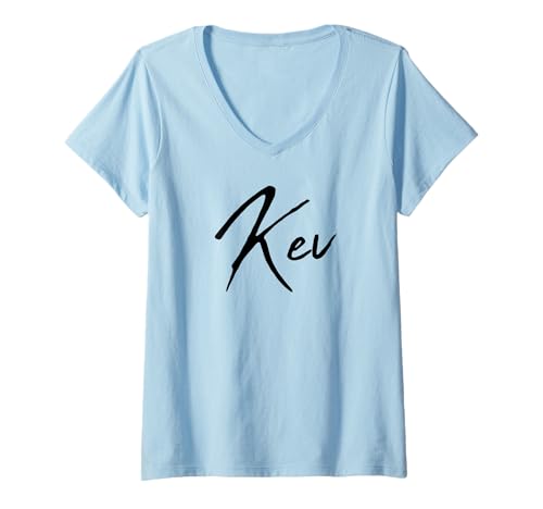 Damen Beautiful Handwritten Font Kev Calligraphy T-Shirt mit V-Ausschnitt Damen Beautiful Handwritten Font Kev Calligraphy T-Shirt mit V-Ausschnitt von Elegant Feminine Kev Designs