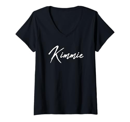 Damen Beautiful Handwritten Font Kimmie Calligraphy T-Shirt mit V-Ausschnitt Damen Beautiful Handwritten Font Kimmie Calligraphy T-Shirt mit V-Ausschnitt von Elegant Feminine Kimmie Gift Ideas for Her