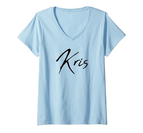Damen Beautiful Handwritten Font Kris Calligraphy T-Shirt mit V-Ausschnitt Damen Beautiful Handwritten Font Kris Calligraphy T-Shirt mit V-Ausschnitt von Elegant Feminine Kris Designs