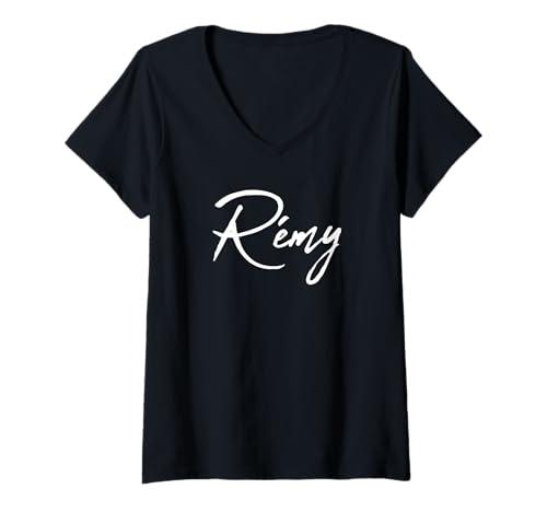 Damen Beautiful Handwritten Font Rémy Calligraphy T-Shirt mit V-Ausschnitt Damen Beautiful Handwritten Font Rémy Calligraphy T-Shirt mit V-Ausschnitt von Elegant Feminine Rémy Designs