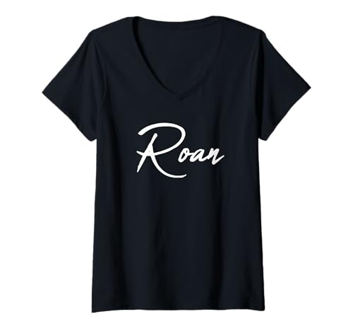 Damen Beautiful Handwritten Font Roan Calligraphy T-Shirt mit V-Ausschnitt Damen Beautiful Handwritten Font Roan Calligraphy T-Shirt mit V-Ausschnitt von Elegant Feminine Roan Designs