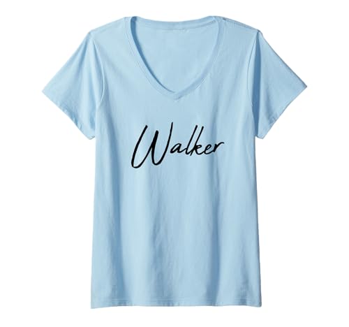 Damen Beautiful Handwritten Font Walker Calligraphy T-Shirt mit V-Ausschnitt Damen Beautiful Handwritten Font Walker Calligraphy T-Shirt mit V-Ausschnitt von Elegant Feminine Walker Designs