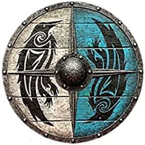 Elegant Hub Viking Bjorn Lothbrok Schild Cosplay Bettel Ready Mittelalterliche Rüstung Rollenspiel & Theaterspiel Wikinger Schild Erwachsene Wikinger Round Shield Cosplay Requisiten (76.2 cm), Wie von Elegant Hub