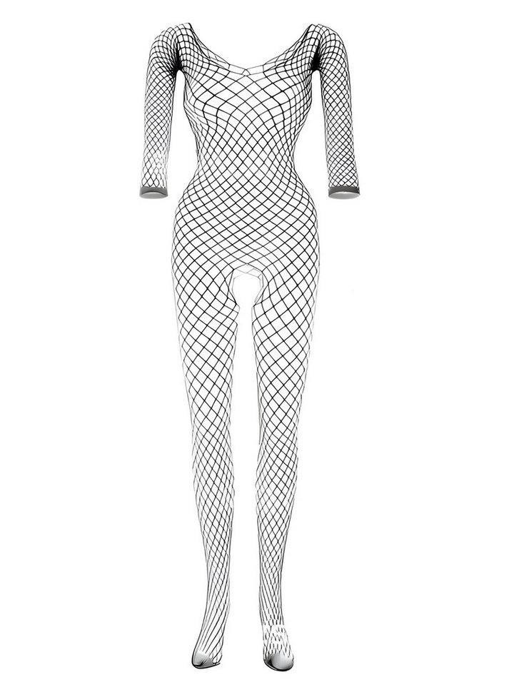 Elegant Love Bodystocking-Ouvert Netz Strumfbody, Dessous mit offenem Schritt Stilvoller Catsuit, Reizwäsche, S–XL von Elegant Love