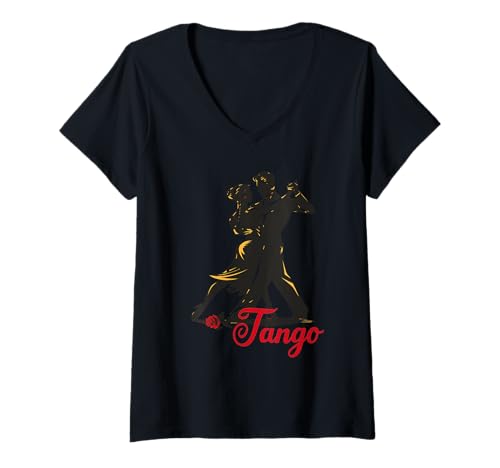 Damen Tango Enthusiasten Passionate Dance Moves T-Shirt mit V-Ausschnitt Damen Tango Enthusiasten Passionate Dance Moves T-Shirt mit V-Ausschnitt von Elegant Passionate Tango Dance Artistry