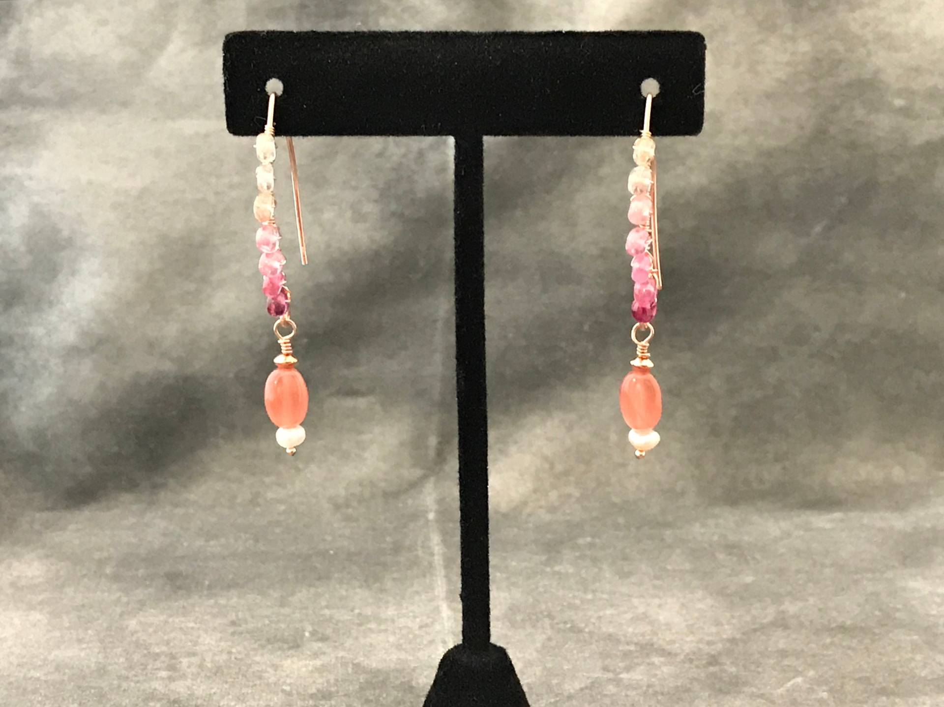 Rosa Saphir, Rhodochrosit Und Rose Gold Ohrringe - 50 Schattierungen Von Rosa Saphir, Rhodochrosit Und Rose Gold Ohrringe - 50 Schattierungen Von von ElegantAdornmentsCo