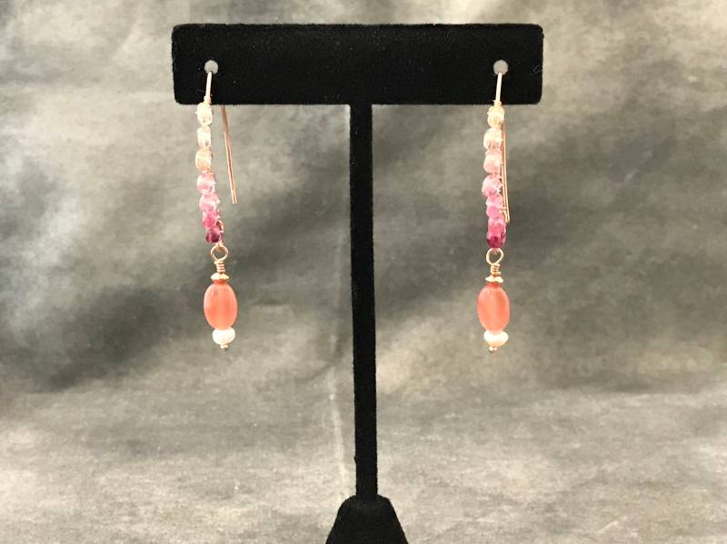 Rosa Saphir, Rhodochrosit Und Rose Gold Ohrringe - 50 Schattierungen Von Rosa Saphir, Rhodochrosit Und Rose Gold Ohrringe - 50 Schattierungen Von von ElegantAdornmentsCo