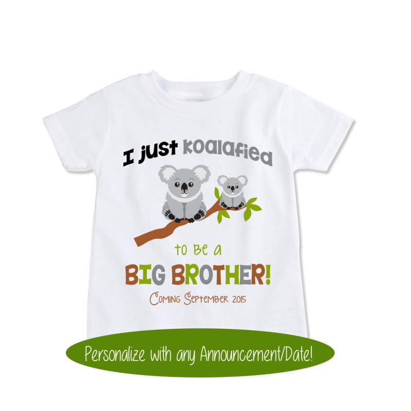 Big Brother Ankündigung Shirt, Schwangerschaftsanzeige, Große Cousine, Kleinkind Gefördert Zur Großen Schwester Geschwister Shirt Koala Bär von ElegantByDesignCo