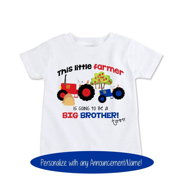 Schwangerschaftsanzeige, Big Brother To Be, Geburtsanzeige Shirt, Großer Cousin Ankündigung Traktor Farm Thema, Neue Baby | Ex 288 von ElegantByDesignCo