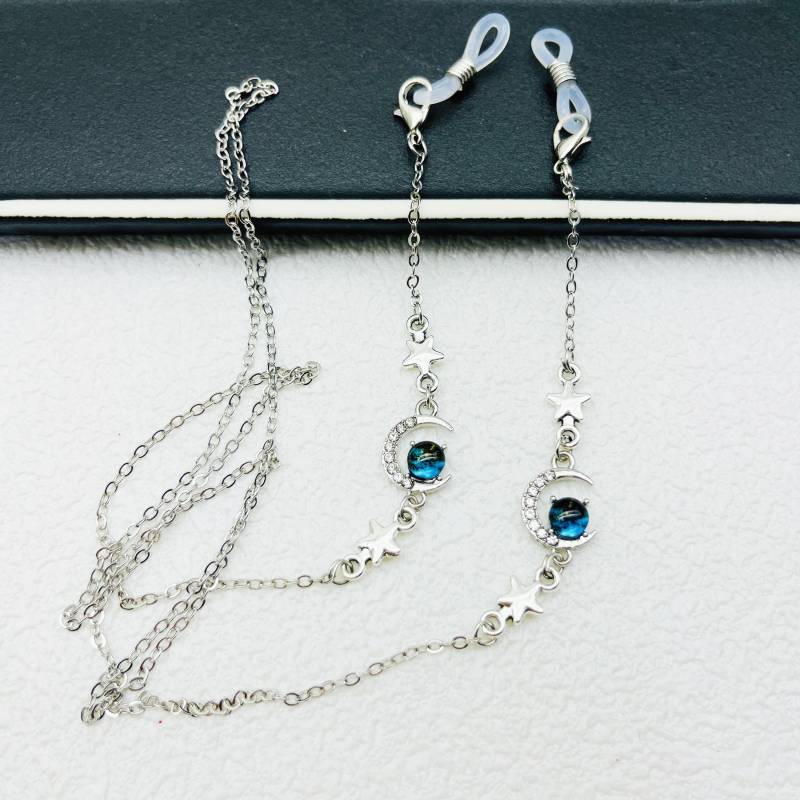 Blauer Planet Und Stern Anhänger Gläser Kette, Mode Frauen Zubehör von ElegantEchoDE