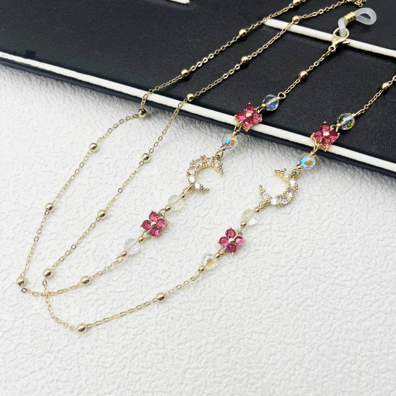 Exquisite Mond Und Blume Gläser Kette, Handgemachte Kristall Vergoldete Frauen Gold, Geschenk Für Sie von ElegantEchoDE