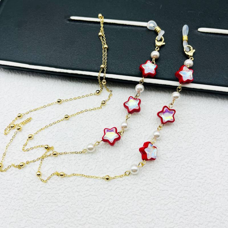 Funkelnde Stern Gläser Kette, Handgemachte Perle Frauen Zubehör, Geschenke von ElegantEchoDE