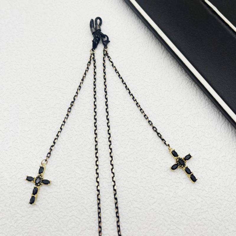 Kreuz Anhänger Brille Kette, Mode Damen Sonnenbrille Lesebrille Halter, Zubehör von ElegantEchoDE