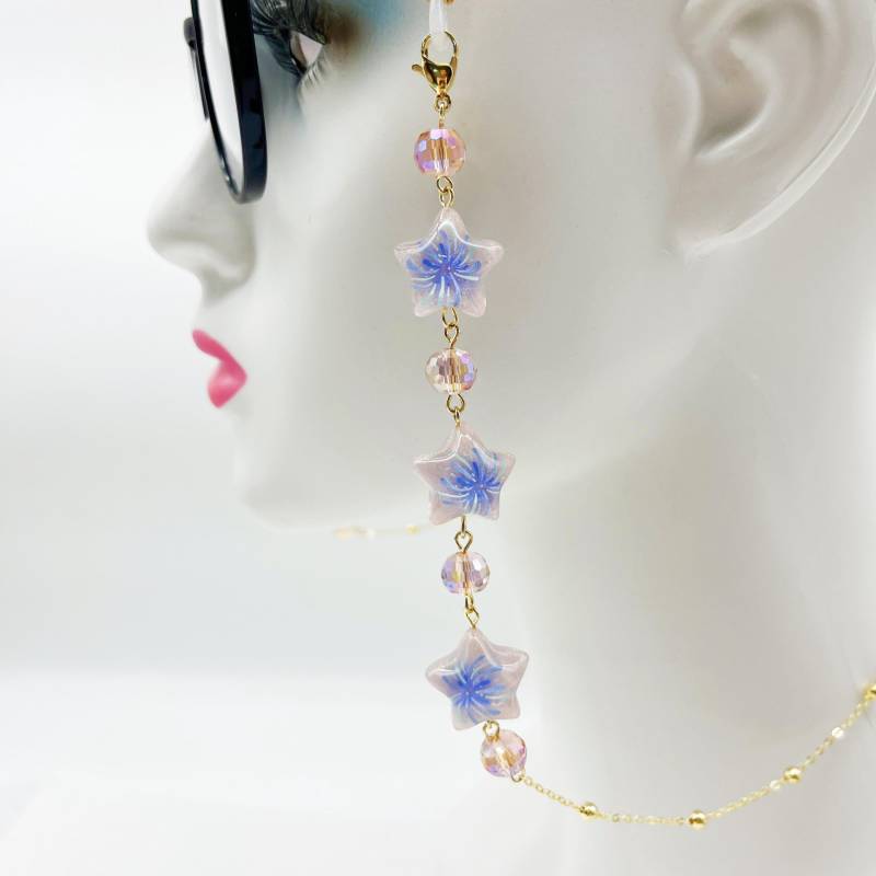 Niedliche Sterne Brille Halskette, Hand String Perlen Kette, Mode Damen Bohemian Stil Kette von ElegantEchoDE