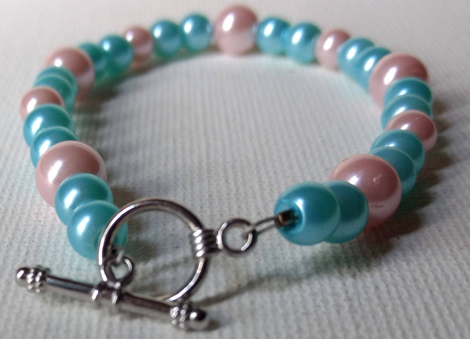 Pastell Rosa Und Blau Perlenarmband Pastell Rosa Und Blau Perlenarmband von ElegantHandmadeD