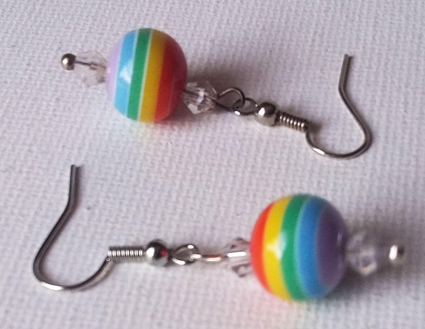 Regenbogen Swarovski Kristall Perlen Ohrringe Regenbogen Swarovski Kristall Perlen Ohrringe von ElegantHandmadeD