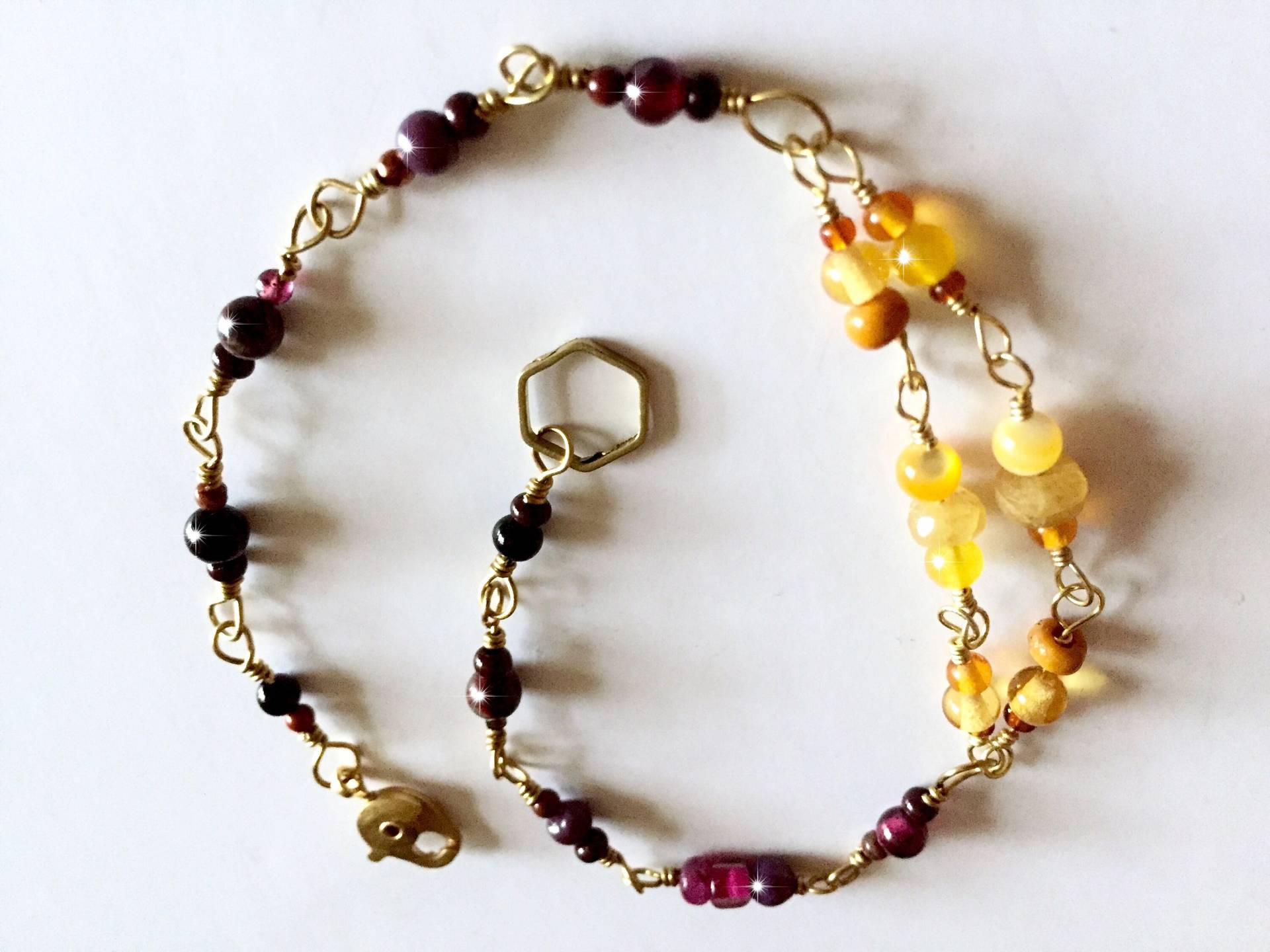 Gelbes Armband, Perlen Gelb, Zierliche Perlen, Wiredwrapped Schmuck, Herbst Gelber Stein von ElegantSteamjewelry