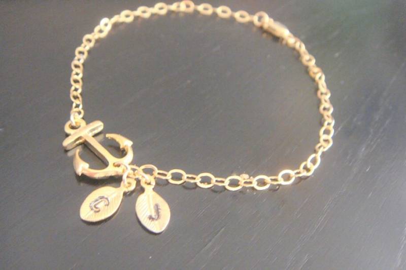 14 Kt Gold - Gefüllt Seitwärts Marine Anker Verstellbare Armband Brautjungfern Geburtstag Weihnachten Charm Jeden Tag Einfache Schmuck Promi von ElegantSwan