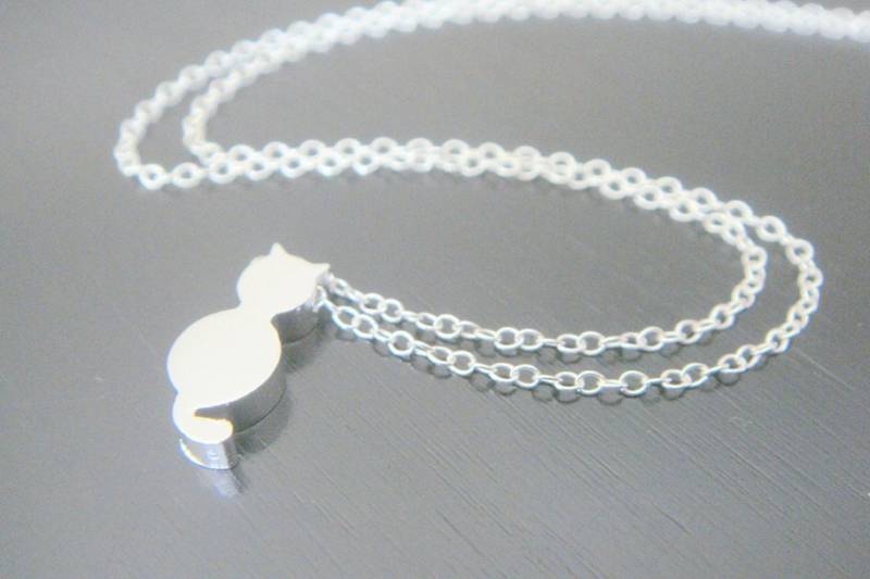 Doppel - Einseitige Sterlingsilber Katze Tier Halskette Ohrringe Braut Brautjungfern Besonderer 300-Jährigen Geburtstag Weihnachten von ElegantSwan