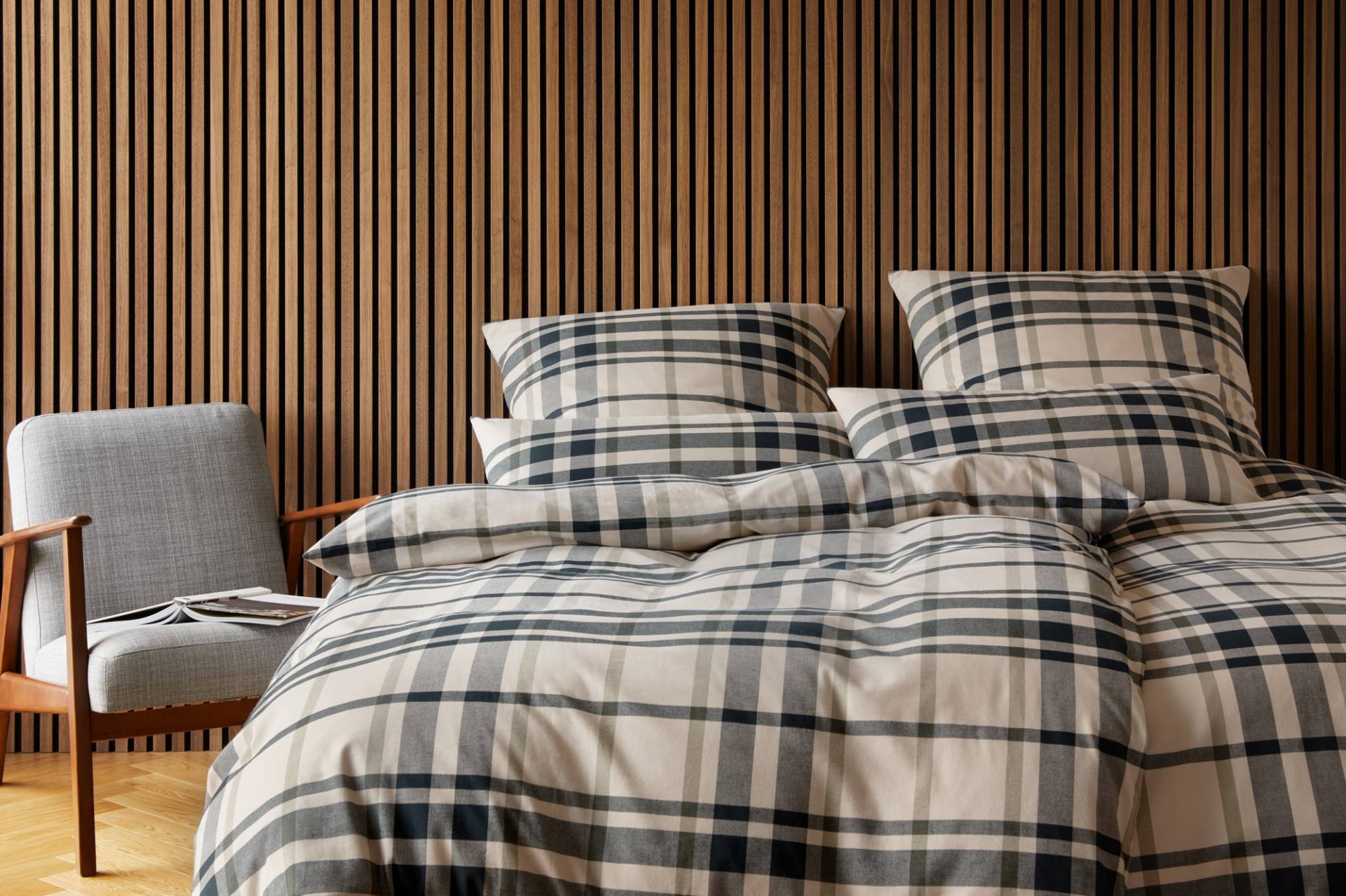 Elegante Bettwäsche "Alpenchic Karo" 2 Stk. tlg. angenehmes Hautgefühl von Elegante