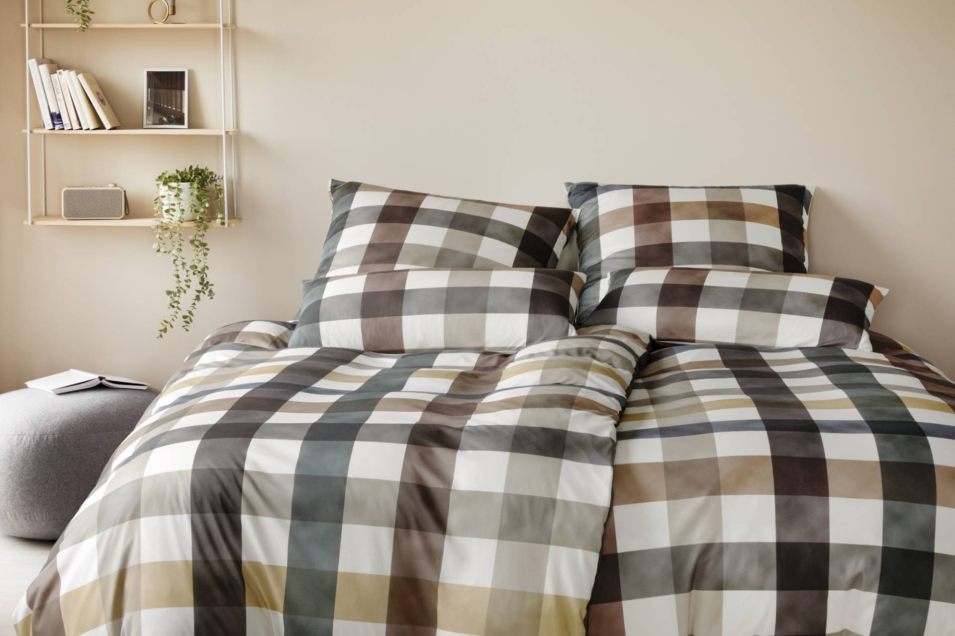 Elegante Bettwäsche "Kuschel Karo" 2 Stk. tlg. angenehmes Hautgefühl von Elegante