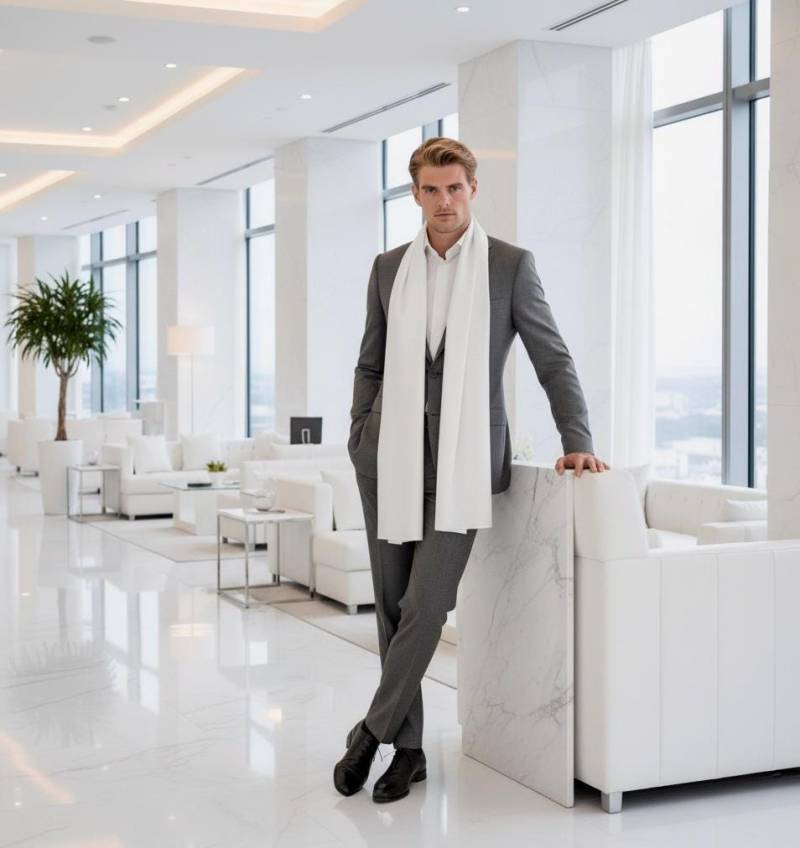 100% Seidenschal Herren 180x90cm Uni Farbe Herrenschal Einfarbig Seide Für Formelle Anlässe Anzug Geschenk Ihn - Extra Wunsch Möglich von ElegantsilkShop