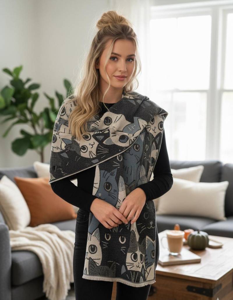 Damen Kaschmir Schal 185x65 Winter Frühling Extra Geschmeidig Sanft Dünn Grau Katze Beige Elegant Formelle Anlässe - Geschenk Für Sie von ElegantsilkShop