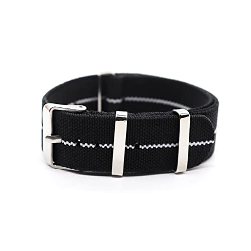 20mm 22mm Nato Elastic Nylon Watch Wristband Military Watchband Elastic Woven Fabric Watch Band, 20mm von Elegantyl