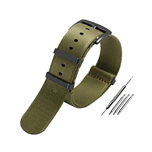 Elegantyl Nato-Nylonarmband 20mm - 23mm Wasserdichtes Uhrenarmband Atmungsaktives und schweißableitendes Uhrenzubehör, 21mm von Elegantyl
