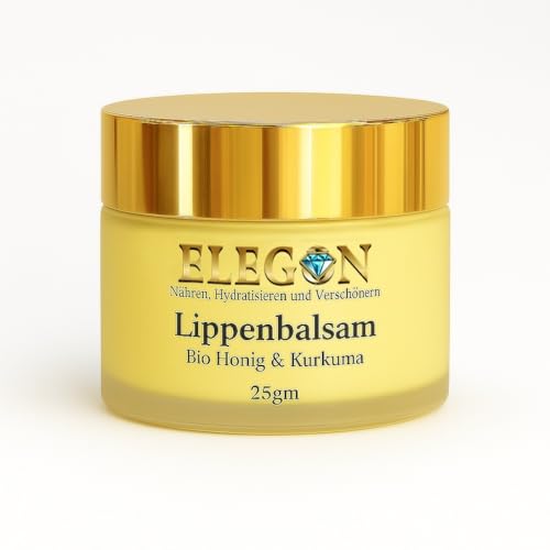 Elegon Lip Balm/Mask 25 gm, Bio Honey, Bio Turmeric, Germany Winter and snow lip protection, Soften lip skin curtail, long lasting moisturizes lips, reduce lip lines (anti-wrinkle), Fix rough and von Elegon
