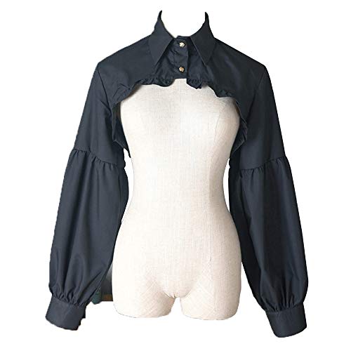 Elegtiskas Abnehmbare Dickey-Bluse, falscher Kragen, halbes Hemd, Bluse, Kragen, bauchfreies Top, B-schwarz, Einheitsgröße von Elegtiskas