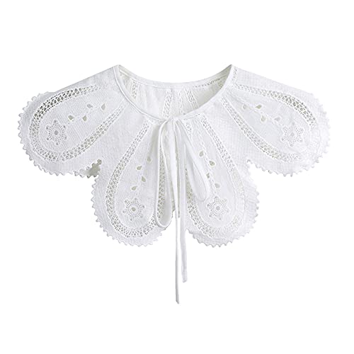 Elegtiskas Damen Dechable False Collar Neck Ruff Mini Spitze Cape Dickey Collar von Elegtiskas