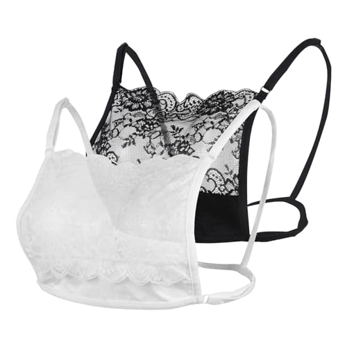 Elegtiskas Spitze Mock Camisole BH Einsatz Overlay Bescheidenheit Panel Weste für Frauen Dekolleté Cover Up von Elegtiskas