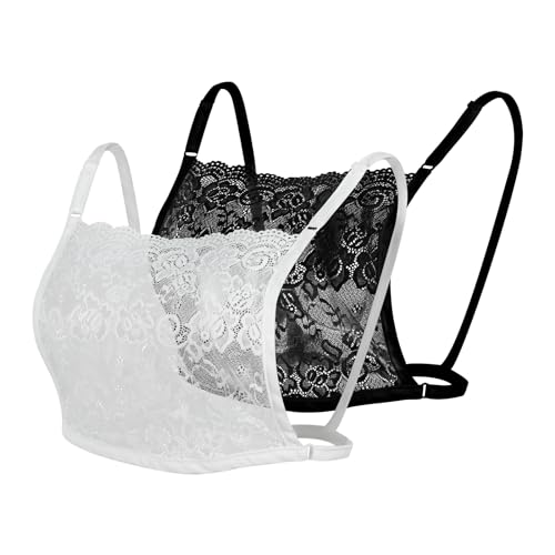Elegtiskas Spitze Mock Camisole BH Einsatz Overlay Bescheidenheit Panel Weste für Frauen Dekolleté Cover Up von Elegtiskas
