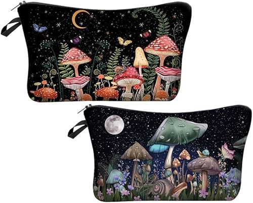 2er Set Kleine Kosmetiktaschen Reise Kulturtasche Make up Organizer Tasche Schminktasche für Handtasche Tragbare Vielseitige Schminktasche Reißverschlusstasche Geldbörse Federmäppchen für Frauen von Elektheim